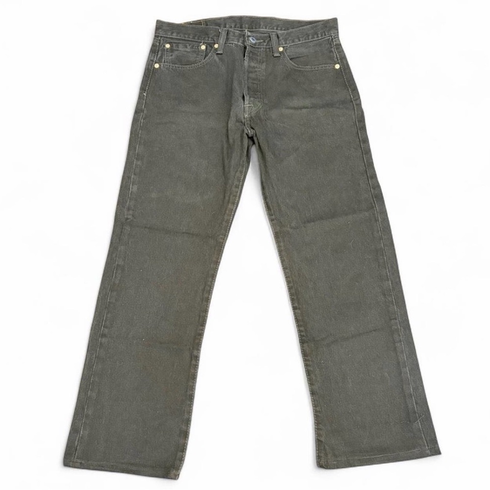 Levi's 501 Black Denim Straight Leg Jeans with button fly Size 33 x 34 altered